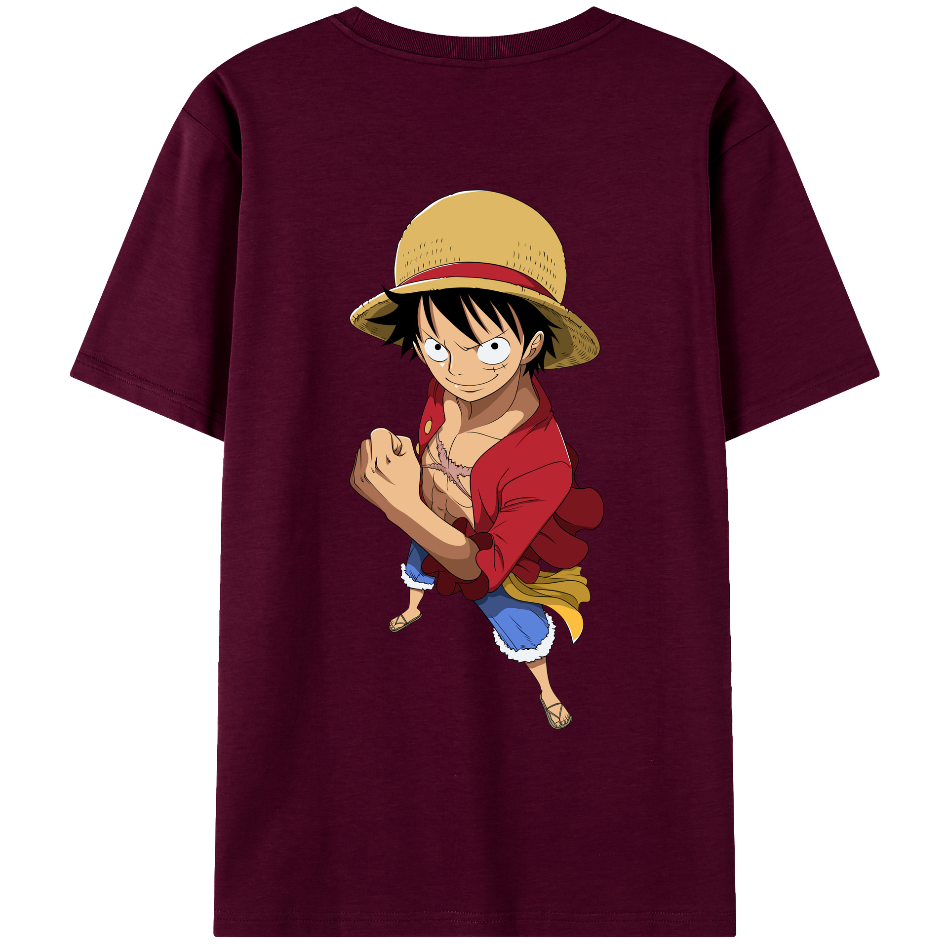 ワンピース モンキー・D・ルフィ ONE PIECE Monkey D. Luffy レディース半袖Tシャツ(バックプリント)